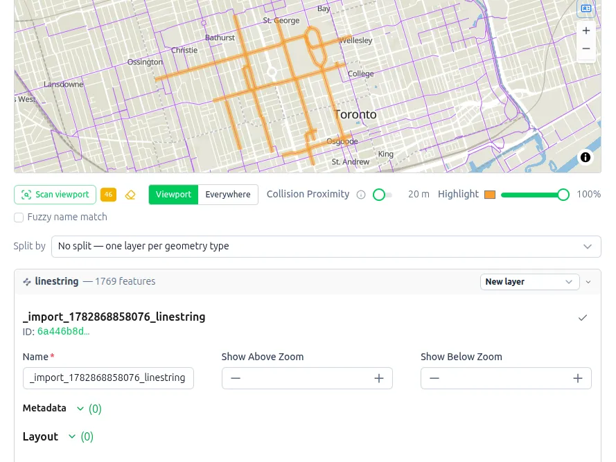 Preview Import — incoming data checked for collisions before it lands